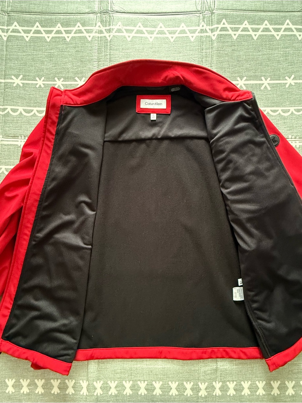 Calvin Klein Red Soft Shell Jacket Men’s XL Fleece Lined Full Zip - Picture 5 of 13